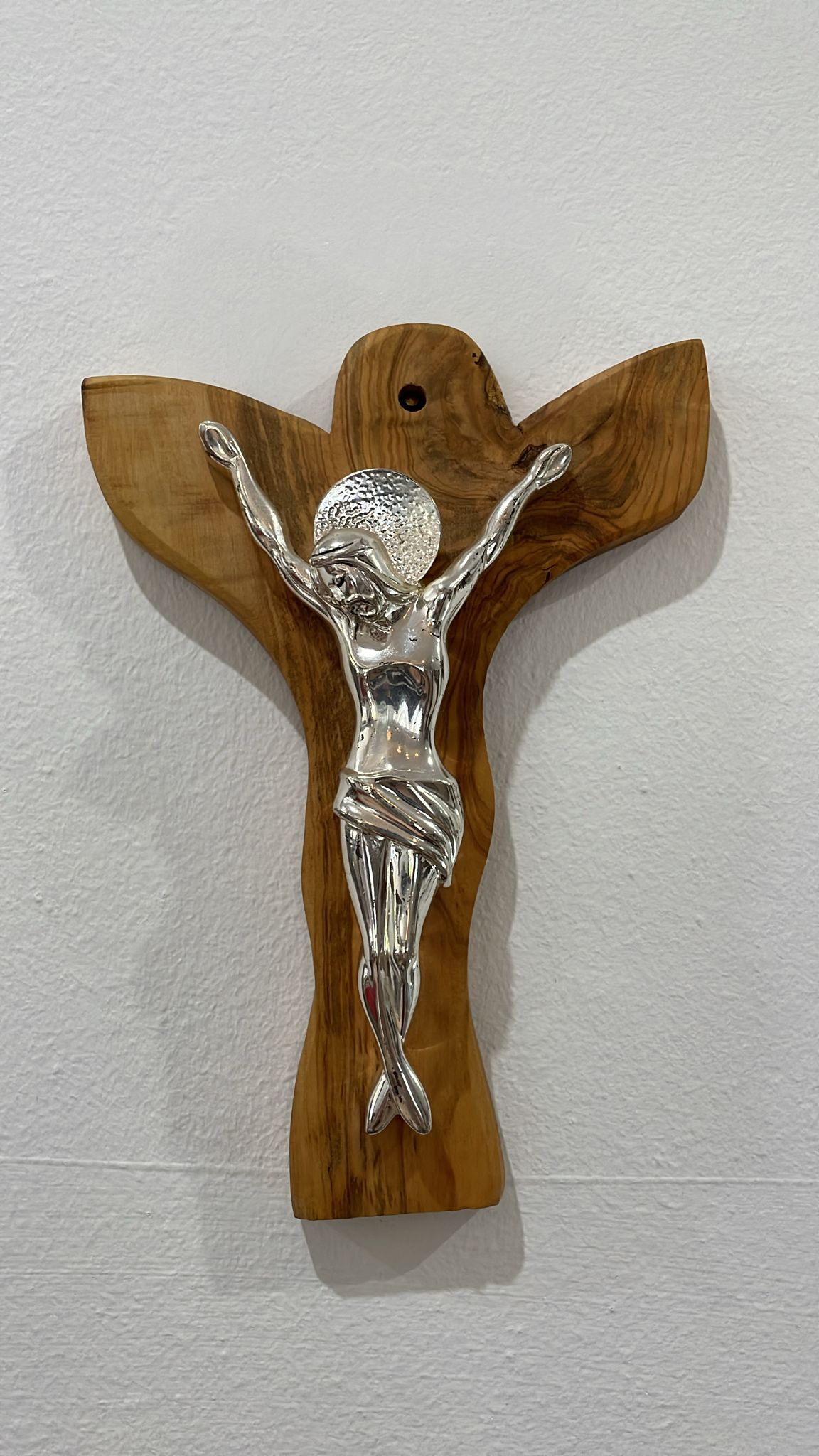 Cross with a Figure of Jesus Made from Olive Wood