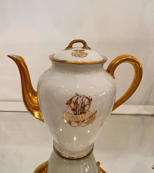 Porcelain Teapot with Gold Leaf